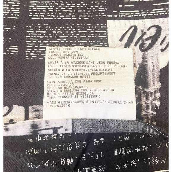 Set of 2 Alamode Home Passport Shams Black White Reversible Cotton Cities News - Picture 10 of 10